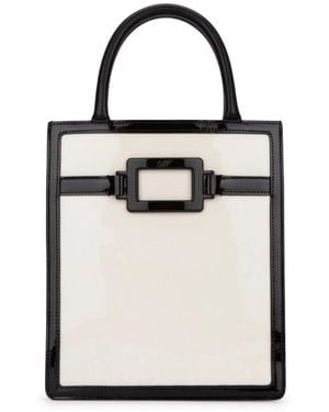 Roger Vivier Roger Vivier Vernis And Nappa Leather Top Handle Bag - White