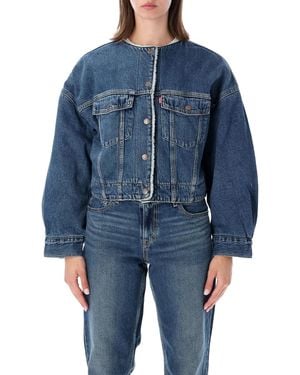 Levi's Collarless Sherpa Trucker Jacket - Blue
