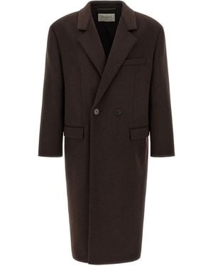Saint Laurent Double-Face Combed Wool Coat - Black