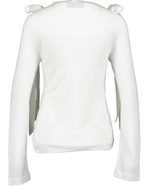 Simone Rocha "Bow Ribbon Tail" Long Sleeve T-Shirt - White