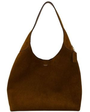 COACH Brooklyn 39 Suede Leather Hobo Bag - Brown