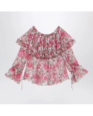 Chloé Puff-Sleeve Top - Pink