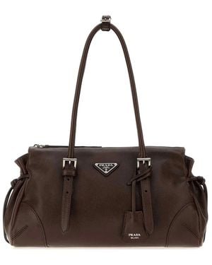 Prada Cacao Shopping Bag - Brown