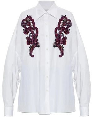 Dries Van Noten Embroidered Cocoon Shirt - White