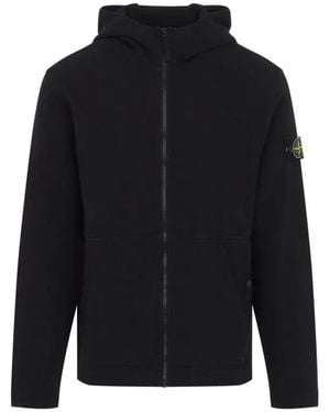 Stone Island Cotton Hoodie Jumper - Black