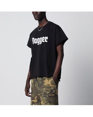 DAGGER Cotton Distressed T-Shirt - Black