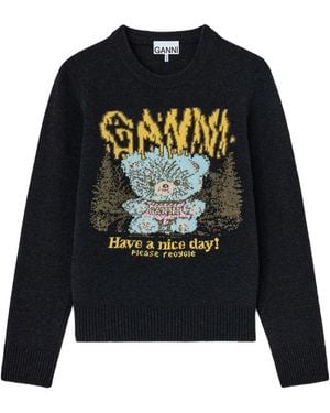 Ganni Wool Polyamide Jumper - Black