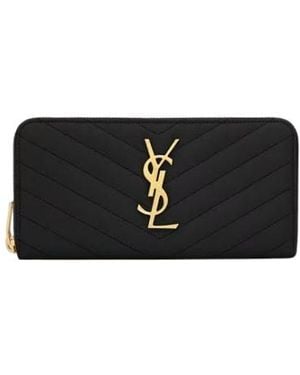 Saint Laurent Cassandre Wallet - Black