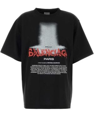 Balenciaga Tshirt Con Stampa - Black