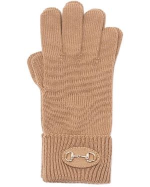 Gucci Horsebit Wool Gloves - Brown