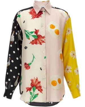 Moschino Patchwork Print Shirt - Black