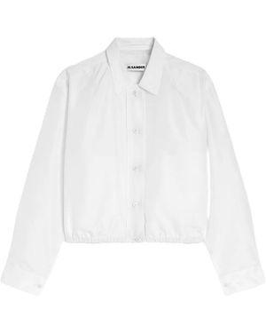 Jil Sander Cropped Blouson Jacket - White