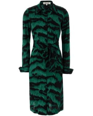 Diane von Furstenberg Printed Mini T-Shirt Dress - Green