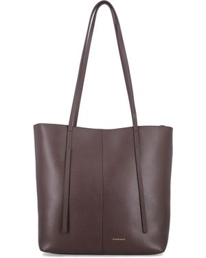 By Malene Birger Abilso Square Leather Tote Bag - Purple