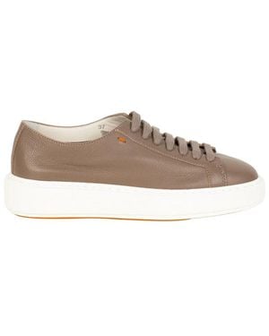 Santoni Cotton Trainers - Brown