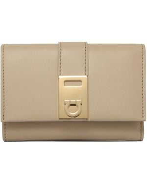Ferragamo Stone Calf Wallet - Natural