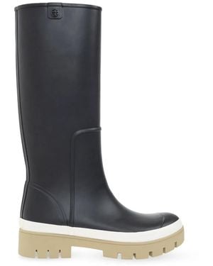 Tory Burch Hurricane Tall Wellington Rain Boots - Blue