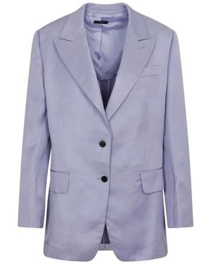 Tom Ford Soft Fluid Twill Boyfriend Jacket - Blue