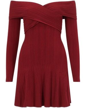 Self-Portrait Viscose Mini Dress - Red
