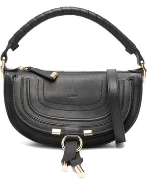 Chloé Leather Mini Marcie Shoulder Bag - Black