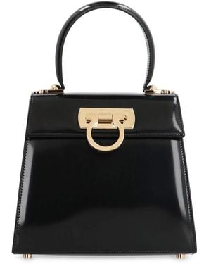 Ferragamo Iconic Leather Handbag - Black