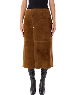 Studio Nicholson Melete Suede Skirt - Brown