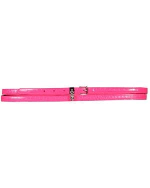 McQueen Double Belt With Skull And Pavè - Pink