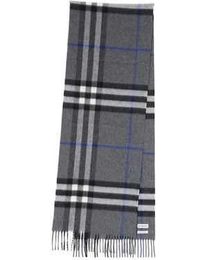 Burberry Check Cashmere Scarf - Grey