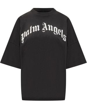 Palm Angels Cotton T-Shirt - Brown