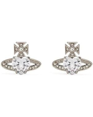 Vivienne Westwood Ariella Heart Shaped Stone Earrings - White