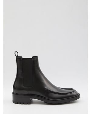 Maison Margiela Leather Tabi Ankle Boots - Black
