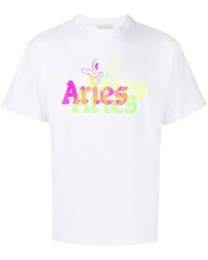 Aries Trippy Aye Duck T Shirt - White