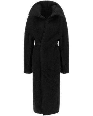 Rick Owens 'Dracucollar Belted' Coat - Black