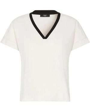 Weekend by Maxmara Contrast-Trim V-Neck T-Shirt - White