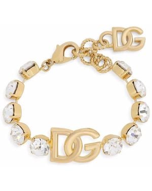 Dolce & Gabbana Dolce & Gabbana Dg-Logo Rhinestone Bracelet - Metallic