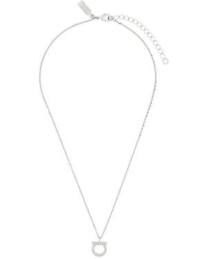 Ferragamo Gancini Crystal Necklace - White