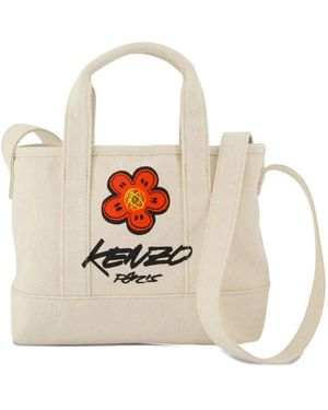 KENZO Futura 2000 Floral Print Tote Bag - White