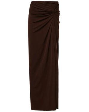 ANDAMANE Zohra Draped Maxi Skirt - Brown