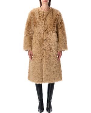 Urbancode Faux Fur Coat With Suede Interior - Natural