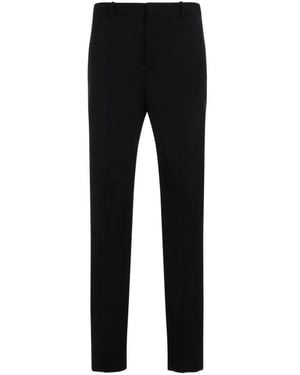 Saint Laurent Sophisticated Wool And Silk Blend Trousers - Black