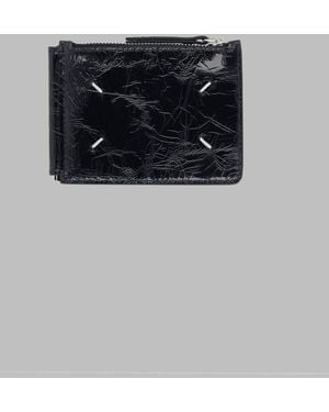 Maison Margiela Money Clip Wallet Four Stitches Leather & Purses - Black