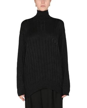 Balenciaga Oversized Turtleneck Pullover - Black
