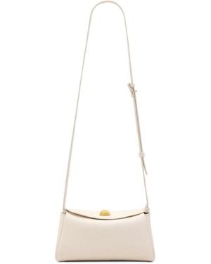 Ami Paris Mini Carrousel Leather Shoulder Bag - White
