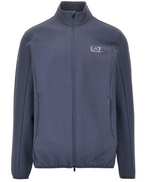 EA7 Embossed Ventus7 Full-Zip Sweatshirt - Blue