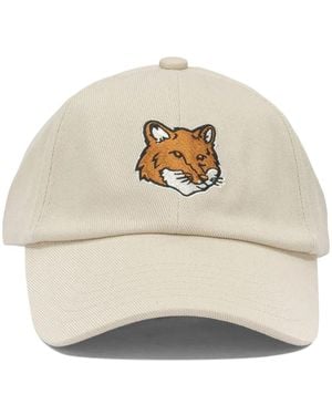 Maison Kitsuné Maison Kitsuné "Fox Head" Baseball Cap - White