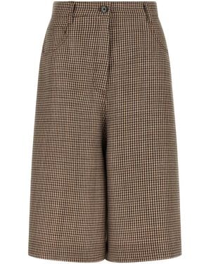Brunello Cucinelli Prince Of Wales Lamé Bermuda Shorts - Brown