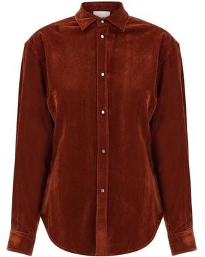 Nude Velvet Shirt - Brown
