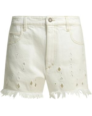 Isabel Marant Aecia Cotton Five-Pocket Shorts - White