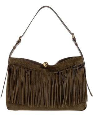 Furla Sfera Soft Fringed Shoulder Bag - Brown