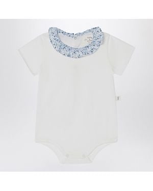 Teddy & Minou Romper With Liberty Fabric Collar - White
